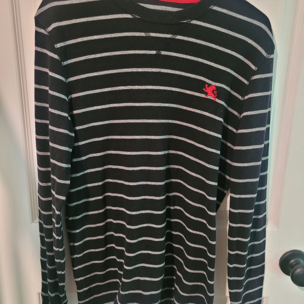 Black and White Striped Long Sleeve Shirt Jacket And Sweater Bundle